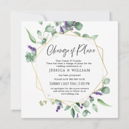 Invitación Cambio De Planes Aplazado Eucalyptus Lavender