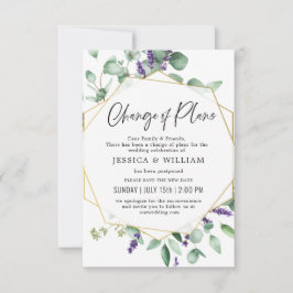 Invitación Cambio De Planes Aplazado Eucalyptus Lavender