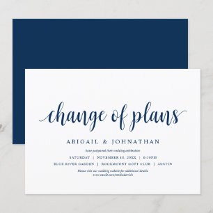 Invitación Cambio de planes, Boda Cambiar la fecha