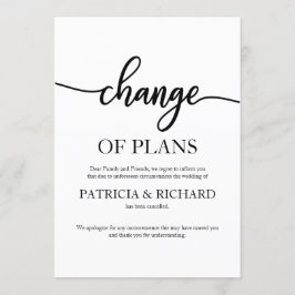 Invitación Cambio De Planes Boda Pospuesta Cancelada