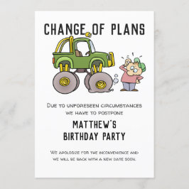 Invitación Cambio De Planes Cancelación Fiesta Pospone Humor
