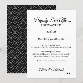 Invitación Cambio de planes de boda debido al coronavirus