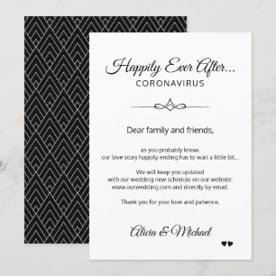 Invitación Cambio de planes de boda debido al coronavirus