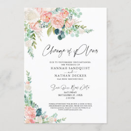 Invitación Cambio de planes de boda floral rosa rubor