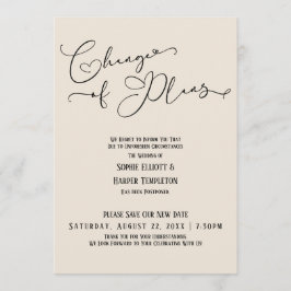 Invitación Cambio de planes, elegante fecha de nueva boda cre