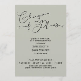 Invitación Cambio de planes, Elegante fecha de nueva boda Sag