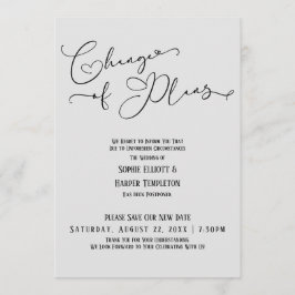 Invitación Cambio de planes, elegante nueva fecha de Boda gri