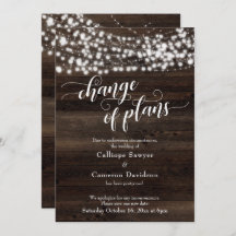 Cambio de Planes Luces de Madera Postponada Tarjet