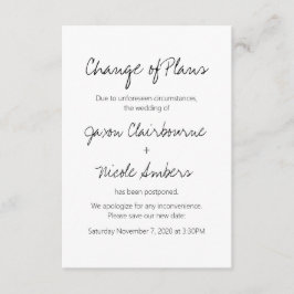 Invitación Cambio de planes Reprogramar Boda de fotografías o