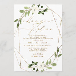 Invitación Cambio de posposición del boda de los planes geomé