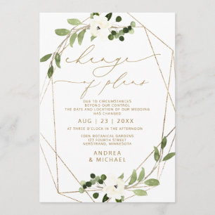 Invitación Cambio de posposición del boda de los planes geomé