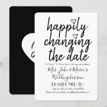 Cambio feliz de fecha Boda Fecha blanco negro