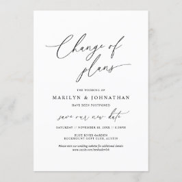 Invitación Cambio mínimo simple de planes, boda pospuesta