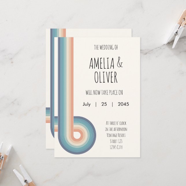 Invitación Cambio Retro de Planes Boda Pospuesta Actualizació (Anverso/Reverso In Situ)