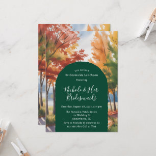 Invitación Cambio Rústico de las hojas Bridesmaids Luncheon