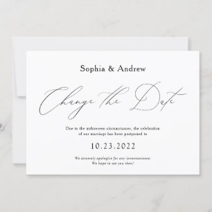 Invitación Cambio Simple Posponer la Fecha de la Boda
