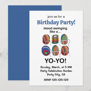 Invitación Cambios de Humor de Yoyo Como Un Yo-Yo Fiesta de C