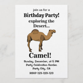 Invitación Camel Desert Animal Funny Birthday Party