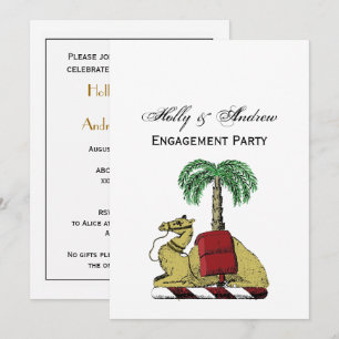 Invitación Camello Heráldico Palma Árbol Color Escudo de Arma