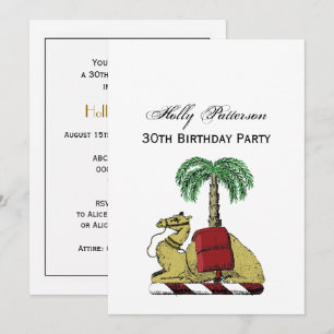 Invitación Camello heráldico Palma Árbol Color Escudo de Arma