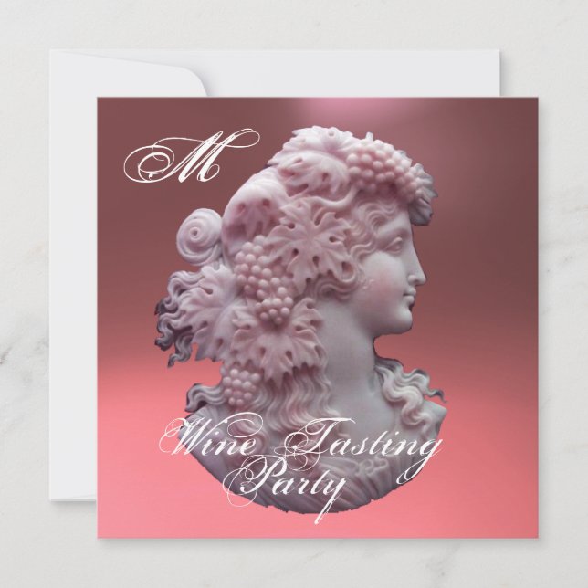 INVITACIÓN CAMEO ANTIGUO, DAMA Y UVAS FIESTA DE DEGUSTACIÓN D (Anverso)
