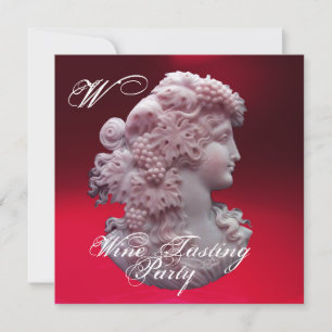 INVITACIÓN CAMEO ANTIGUO, DAMA Y UVAS FIESTA DE DEGUSTACIÓN D