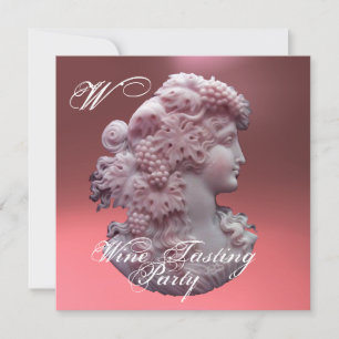 INVITACIÓN CAMEO ANTIGUO, DAMA Y UVAS FIESTA DE DEGUSTACIÓN D
