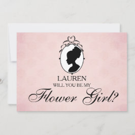 Invitación Cameo de estilo victoriano ¿Serás mi dama de flore