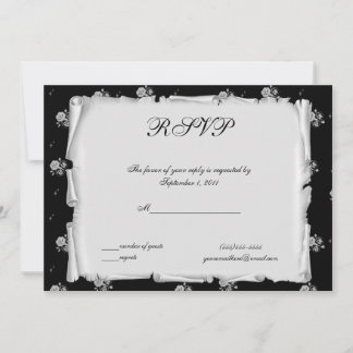 Invitación Cameo Rosa Púrpura Steampunk Goth RSVP
