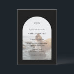 Invitación Camila Black Arch Boda moderno<br><div class="desc">Invitación nupcial moderna con tu monograma y tus detalles sobre tu foto favorita dentro de un arco sobre un fondo negro. La plantilla incluye una superposición simple que permite que el texto aparezca sobre la imagen y se puede eliminar en la herramienta de edición de diseño. Este diseño sencillo y...</div>