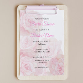 Invitación Camila Elegant Pink Rose Bridal Shower