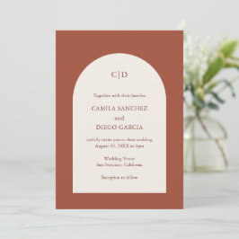 Invitación Camila Rust Arch Boda moderno