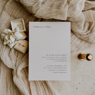 Invitación Camille Neutral Boda moderno