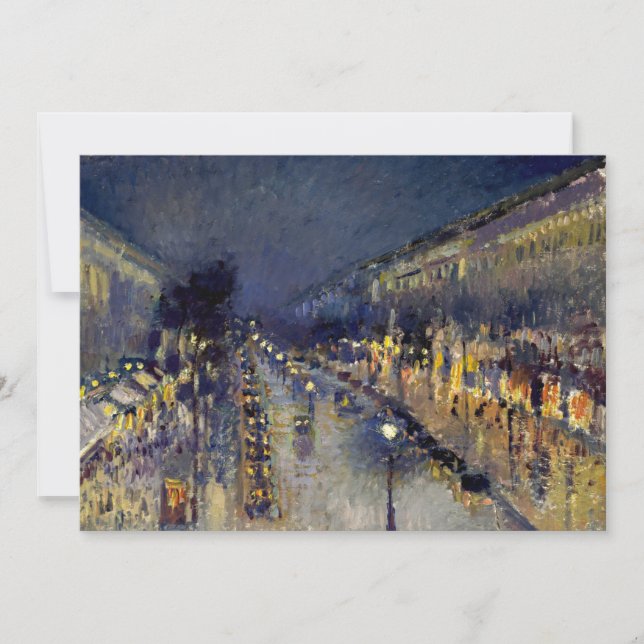 Invitación Camille Pissarro - Boulevard Montmartre de noche (Anverso)