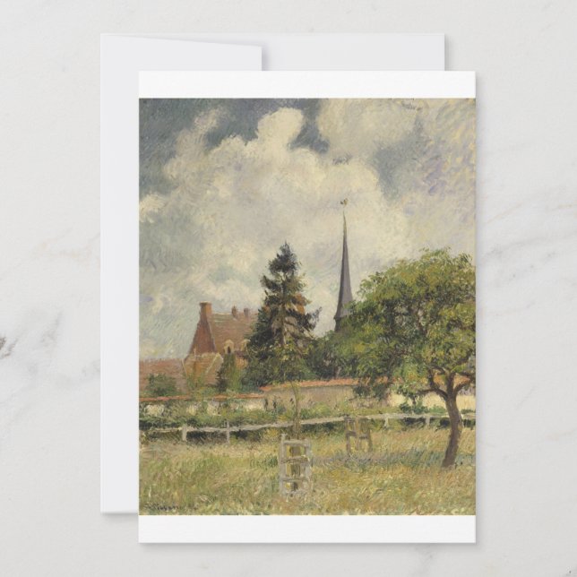 Invitación Camille Pissarro - La Iglesia de Eragny (Anverso)