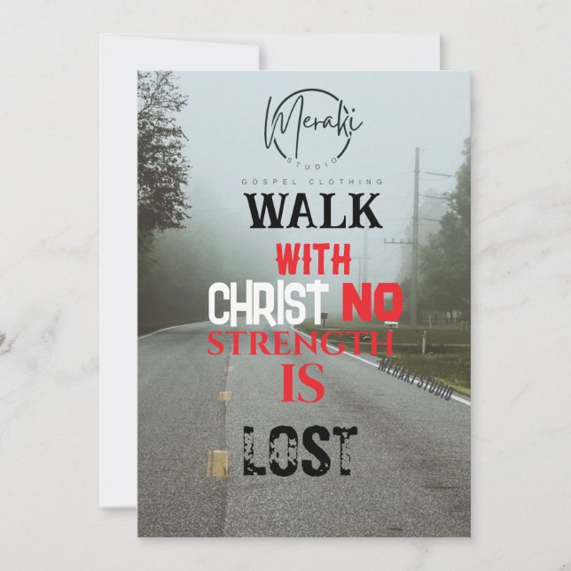 Invitación Camina con el cristiano sin fuerza perdida" (Anverso)