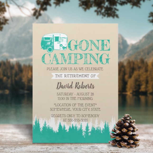 Invitación Caminador de retiro Camping Camiler feliz (Subido por el creador)