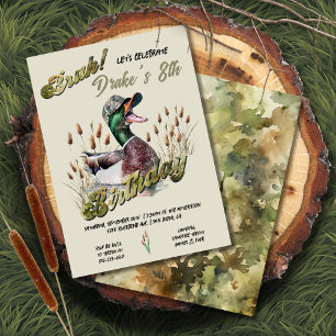 Invitación Caminando Camo Duck Bruh Camping Cumpleaños