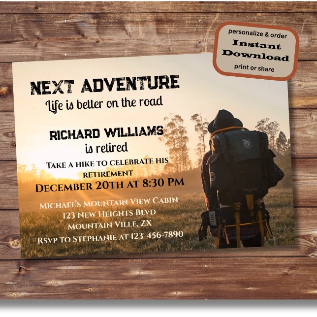 Invitación Caminando por la jubilación en la próxima aventura (Subido por el creador)