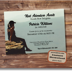 Invitación Caminando por retiro en la próxima aventura de una