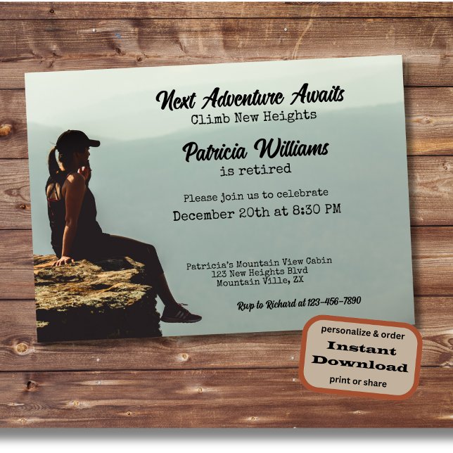 Invitación Caminando por retiro en la próxima aventura de una (Subido por el creador)