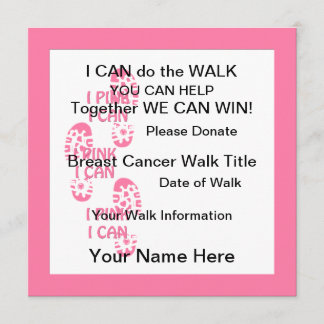 Invitación Caminante Rosa De Cáncer De Mama Puedo Invitar