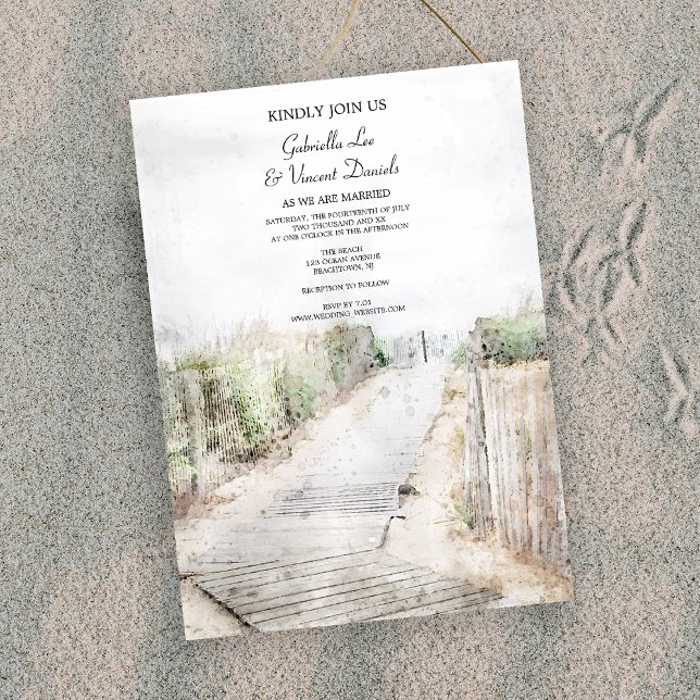 Invitación Caminata de madera hasta la boda de la playa (Subido por el creador)