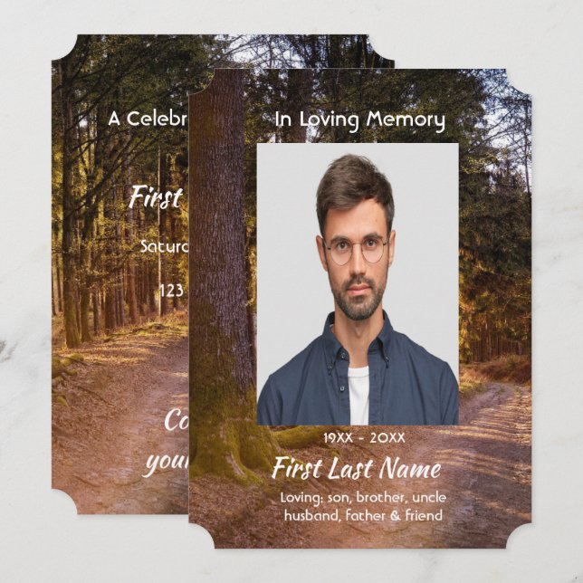 Invitación Caminata por el sendero para el bosque de la Celeb (Anverso / Reverso)