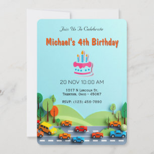 Invitación Camino a la fiesta de cumpleaños de aventura