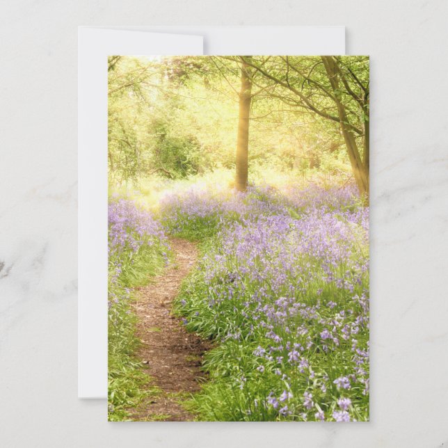 Invitación Camino a través del bosque de hojas azules al aman (Anverso)