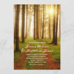 Invitación Camino de Árbol Forestal Rústico Boda de Campo de 