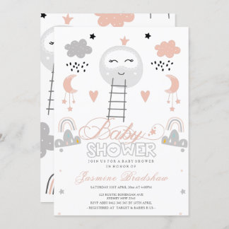 Invitación Camino de Baby Shower a la luna