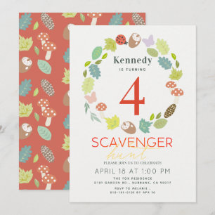 Invitación Camino de la Naturaleza de la Caza de Scavenger Cu