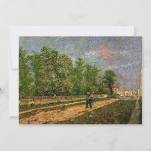 Invitación Camino de París con campesino de Vincent van Gogh